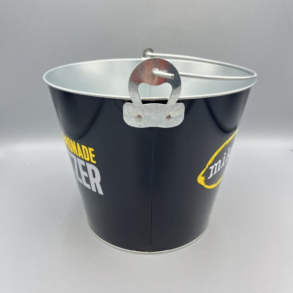 Mike's Hard Lemonade Seltzer Metal Ice Beer Bucket & Handle Ice Pail Drink Party - Picture 4 of 7